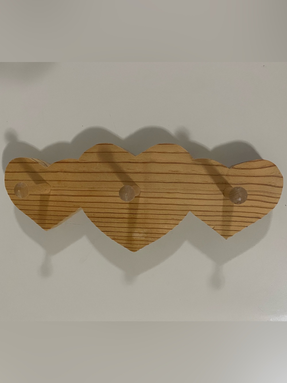 Wooden handmade Grandmacore Cottagecore Heart shaped key holder